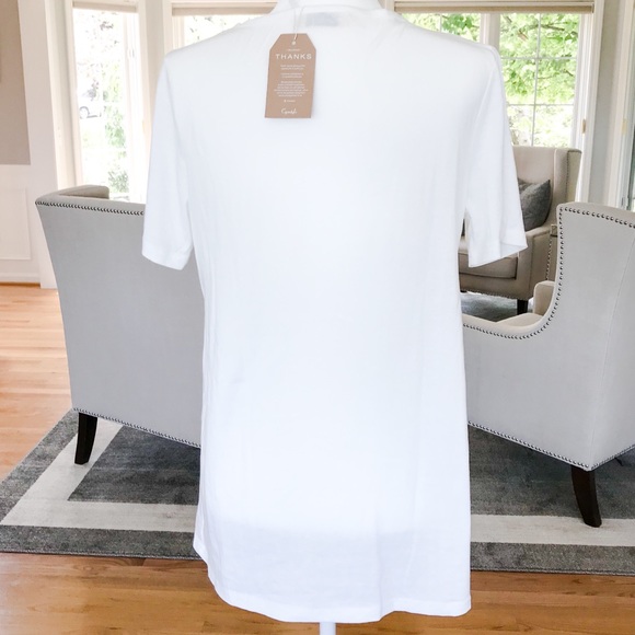 ‘Anytime’ White Ruffled Babydoll V-Neck Tee - Picture 5 of 5
